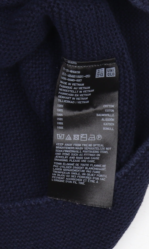 UNIQLO Women’s Blue Cotton V-Neck Pullover Jumper L