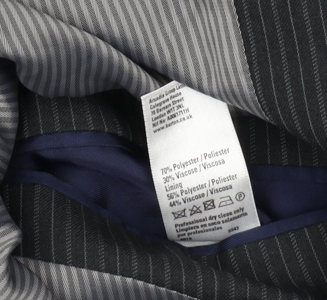 Burton Men's Black Striped Blazer Size 38 Slim Fit