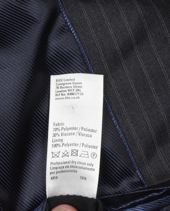 BHS Men's Grey Stripe Blazer 42L, Classic Formal Style