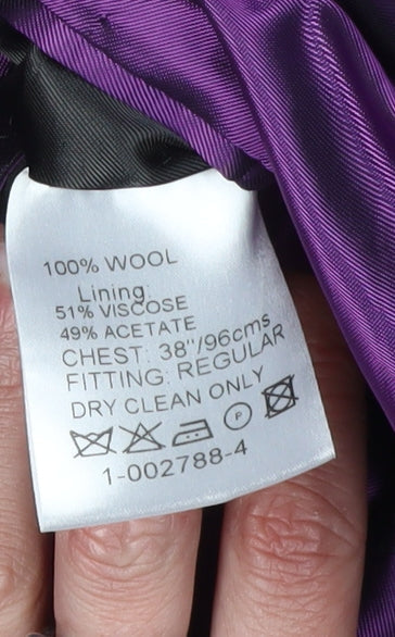 Scott & Taylor Men's Black Regular Fit Wool Suit Jacket 38R