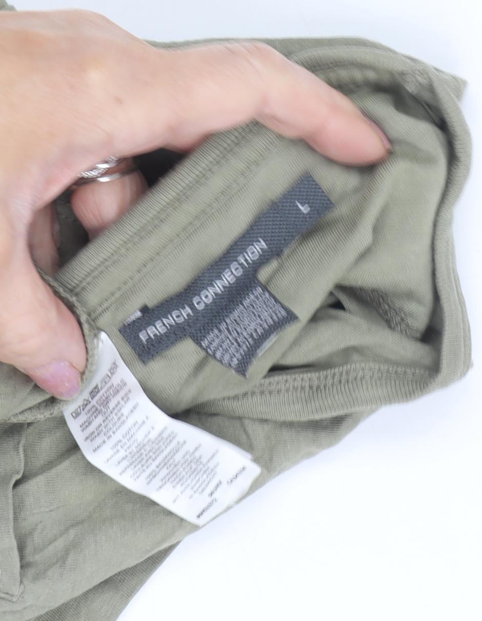French Connection Men's Green Cotton T-Shirt L