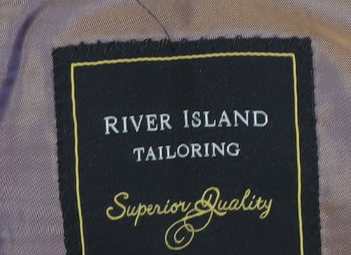 River Island Men's Brown Blazer 42R Polyester Wool