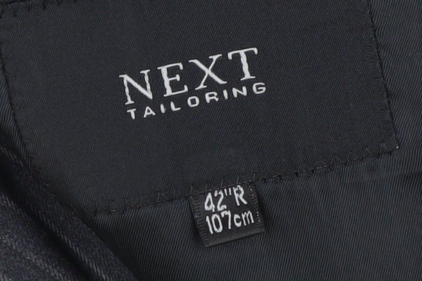 Next Men's Black Striped 42R Suit Jacket