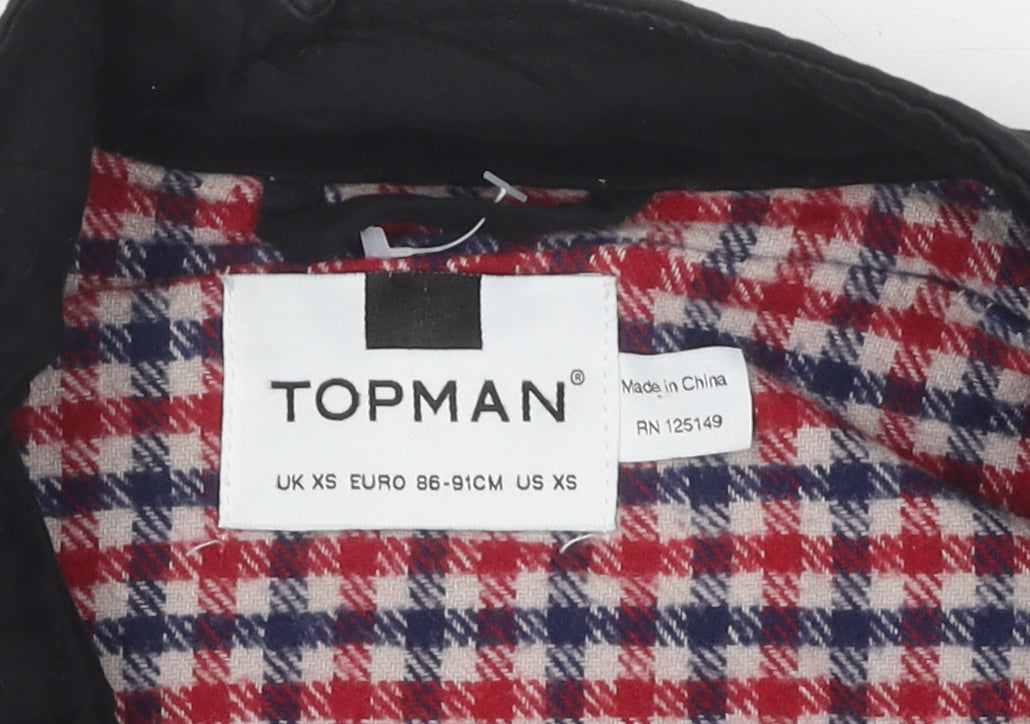 Topman Men's Black XS Regular Jacket with Zip Closure