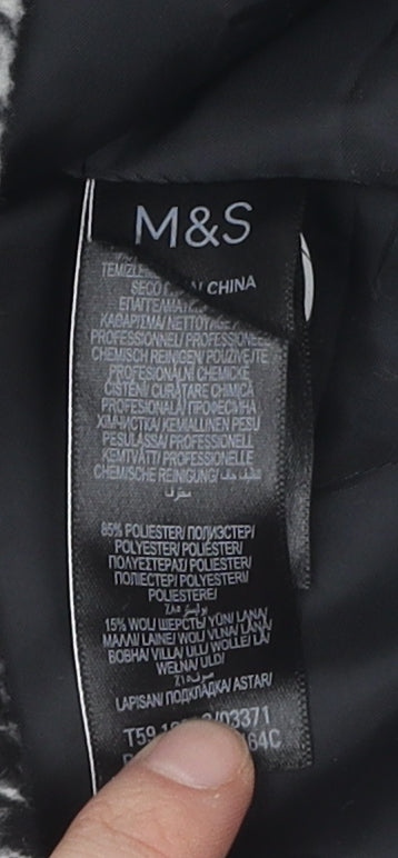 Marks & Spencer Women's Black Pea Coat - Size S Classic