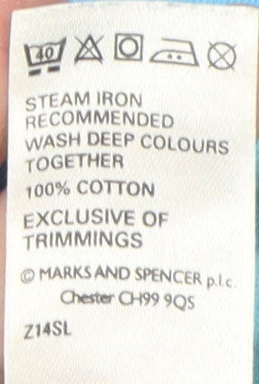 Marks & Spencer Men's Blue Crew Neck T-Shirt L
