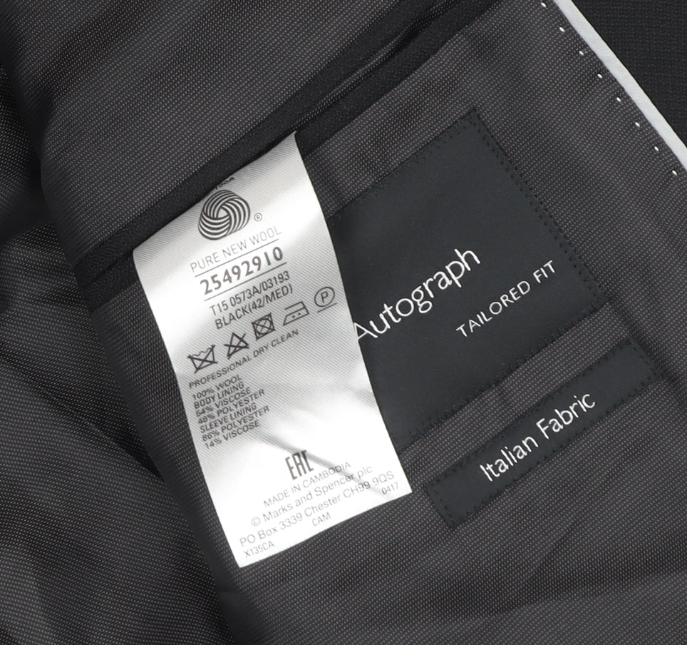 Marks & Spencer Men's Black Suit Jacket Size 42R