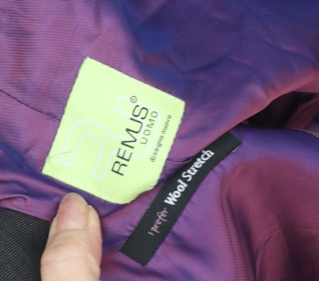 Remus Uomo Men's Black Blazer, Size 38R, Formal Wear