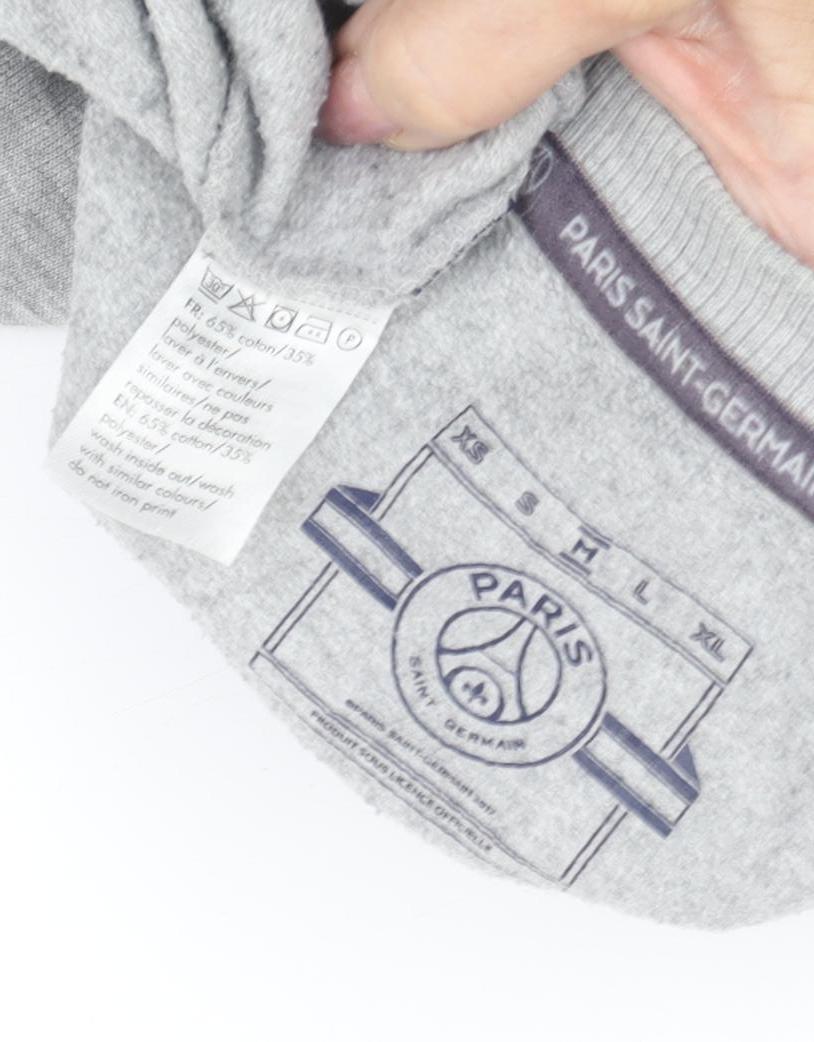 Paris Saint-Germain Grey Unisex Logo Sweatshirt M Pullover