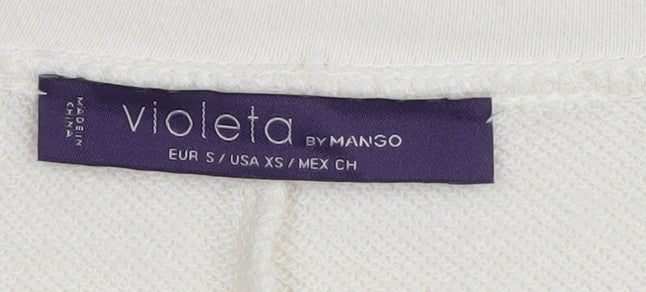 Violeta by Mango Women's White Jewel Pullover Jumper S