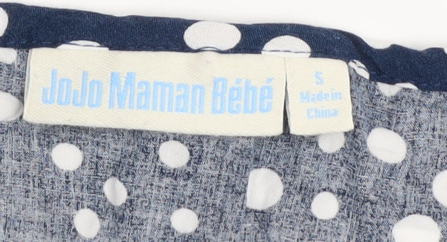 JoJo Maman Bébé Women's Blue Polka Dot Tunic Blouse - S