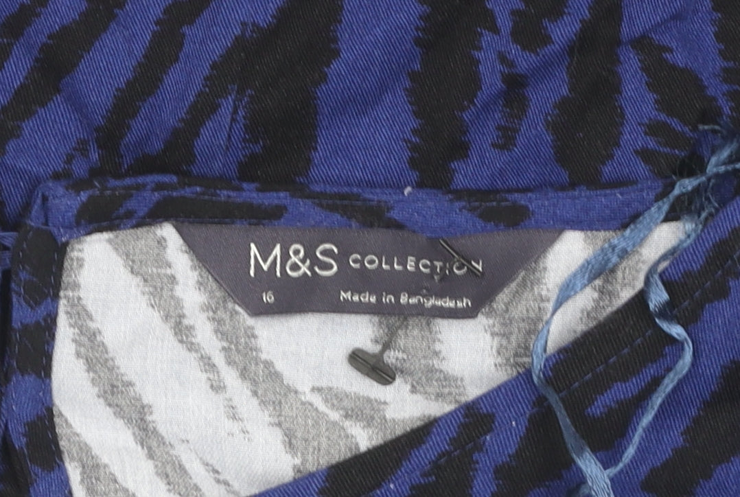 Marks & Spencer Women's Blue Print Dress Size 16