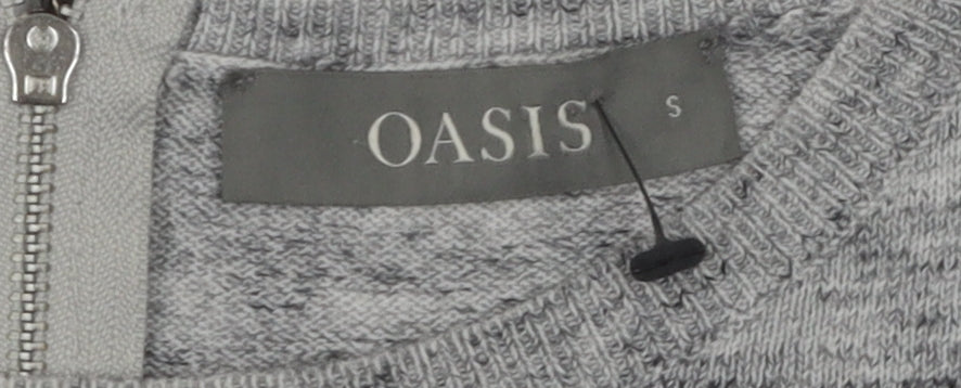 Oasis Women's Grey Floral Pullover Jumper, Size S