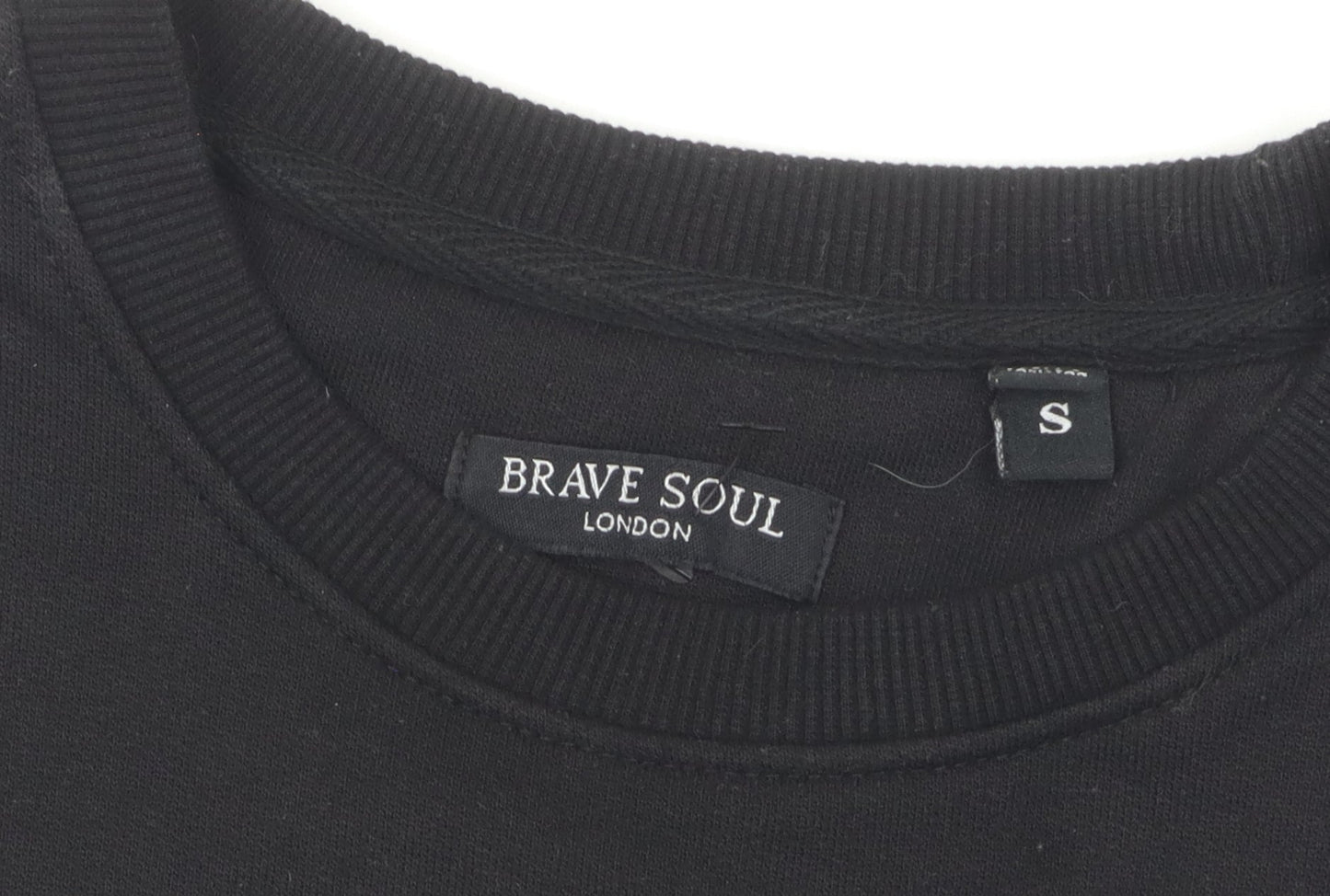 Brave Soul Men's Black Pullover Sweatshirt S Logo