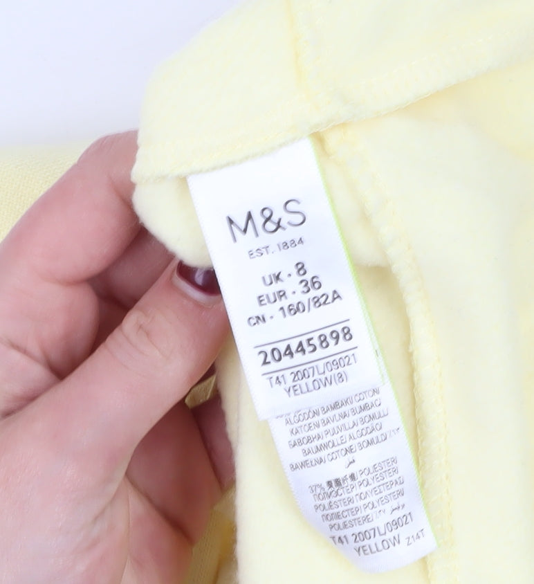 Marks & Spencer Women's Yellow Pullover Hoodie Size 8