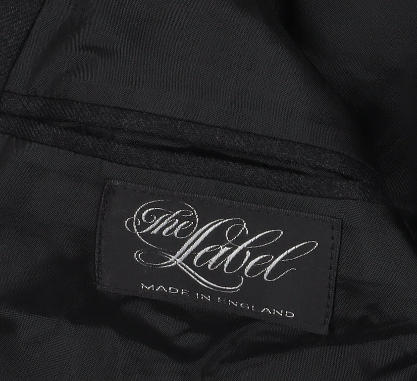 The Label Men's Black Wool Blazer, Size 40R, Formal