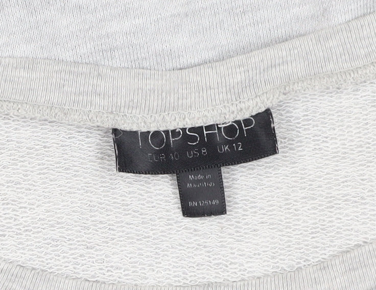 Topshop Women's Grey T-Shirt Dress Size 12