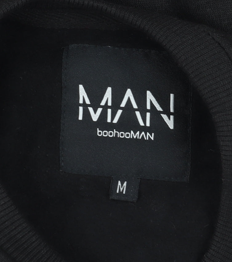 boohooMAN Men's Black Pullover Sweatshirt M