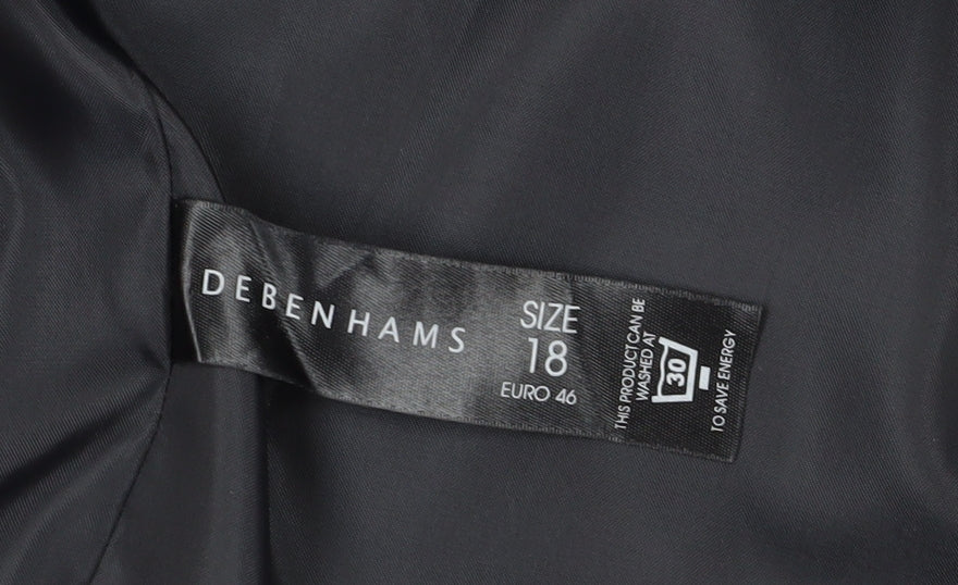 Debenhams Women's Black Sheath Dress Size 18