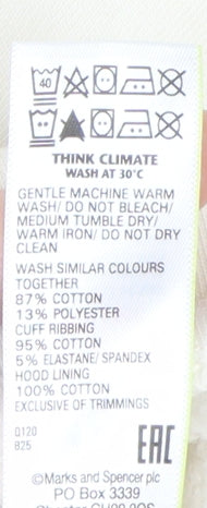 Marks & Spencer Girls Ivory Pullover Hoodie 9-10 Years