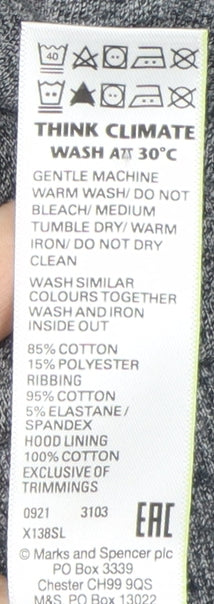 Marks & Spencer Boys Grey Pullover Hoodie Size 12-13 Years