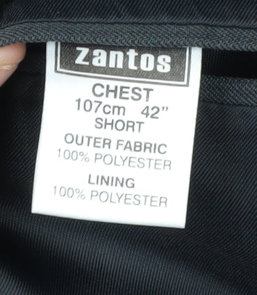 Zantos Men's Grey Blazer Notch Lapel 42S