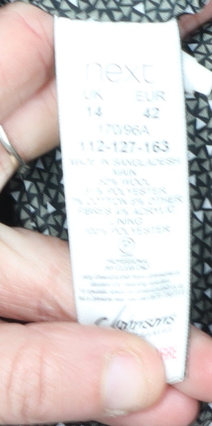 Next Women's Black Pea Coat Size 14 with Button Accents