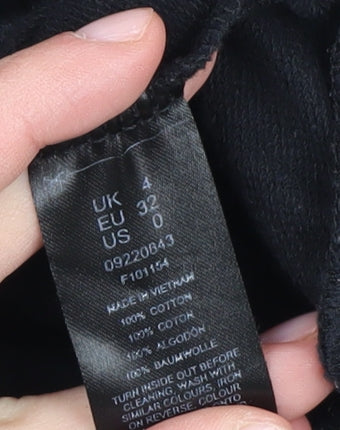 ASOS Women's Black Cotton Pullover Hoodie Size 4