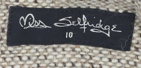 Miss Selfridge Beige Tweed Pea Coat Size 10