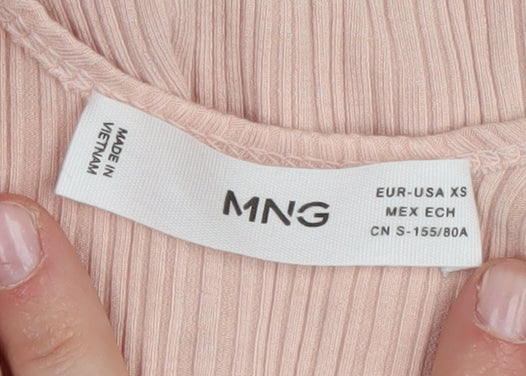 MNG Women's Pink XS Basic Knit Tank Top