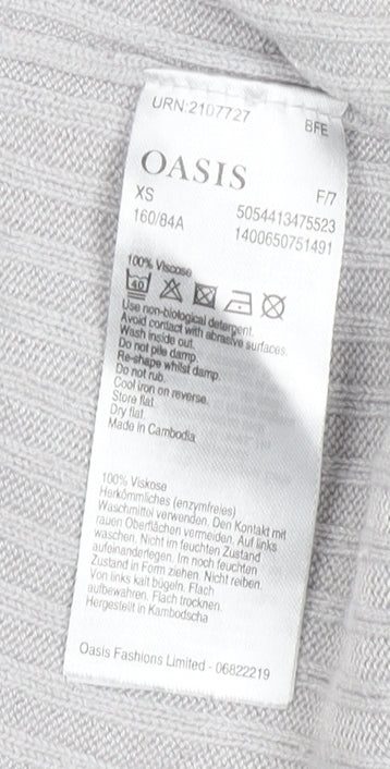 Oasis Women's Grey Cardigan XS Knit Long Sleeve