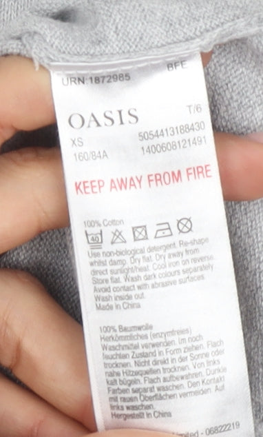 Oasis Women's Grey Studded Pullover Jumper XS