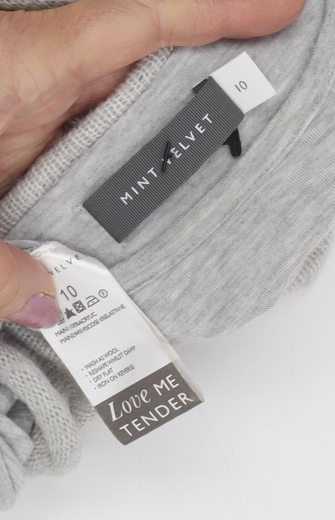 Mint Velvet Women’s Grey Cowl Neck Pullover Jumper Size 10