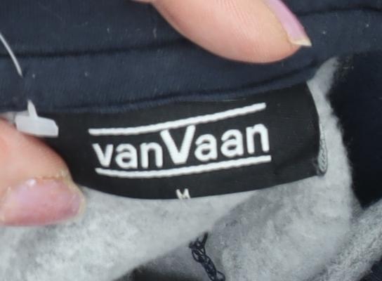 vanVaan Men's Grey & Blue Pullover Hoodie M