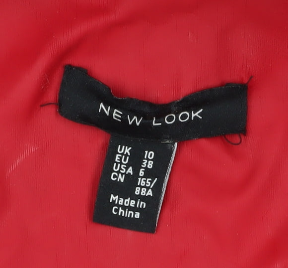 New Look Women's Red Rain Coat Jacket Size 10