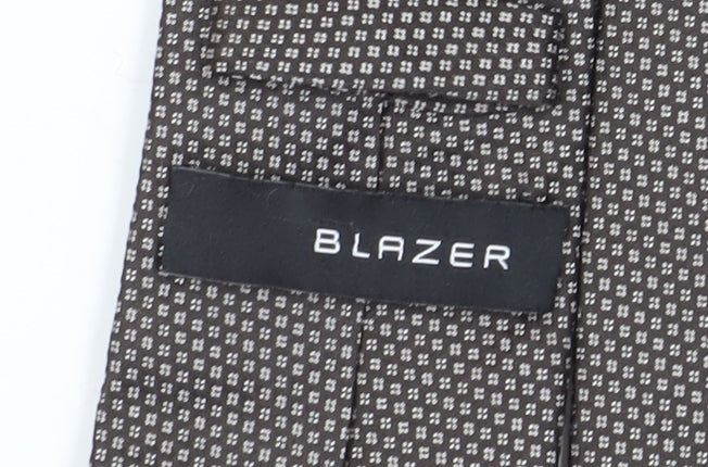 Blazer Men's Grey Slim Silk Geometric Tie