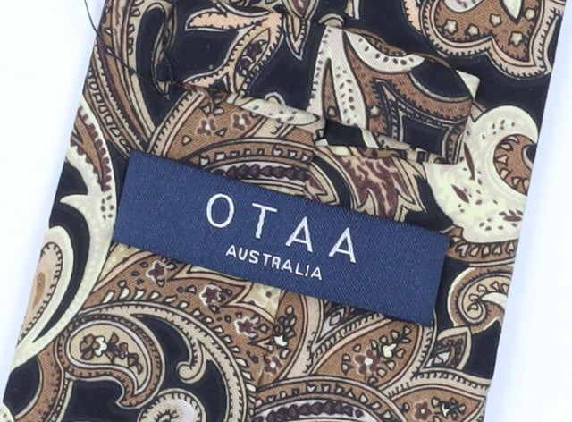 OTAA Men's Brown Paisley Cotton Handmade Tie