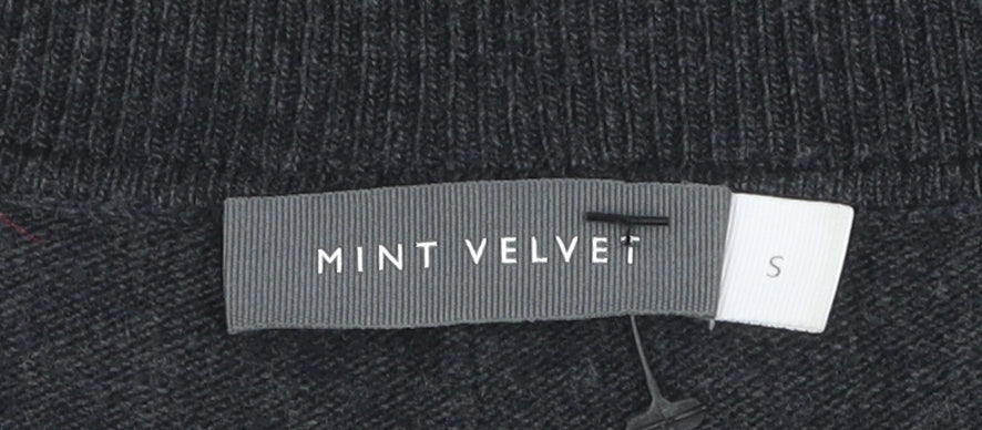 Mint Velvet Women’s Grey Pullover Jumper S V-Neck