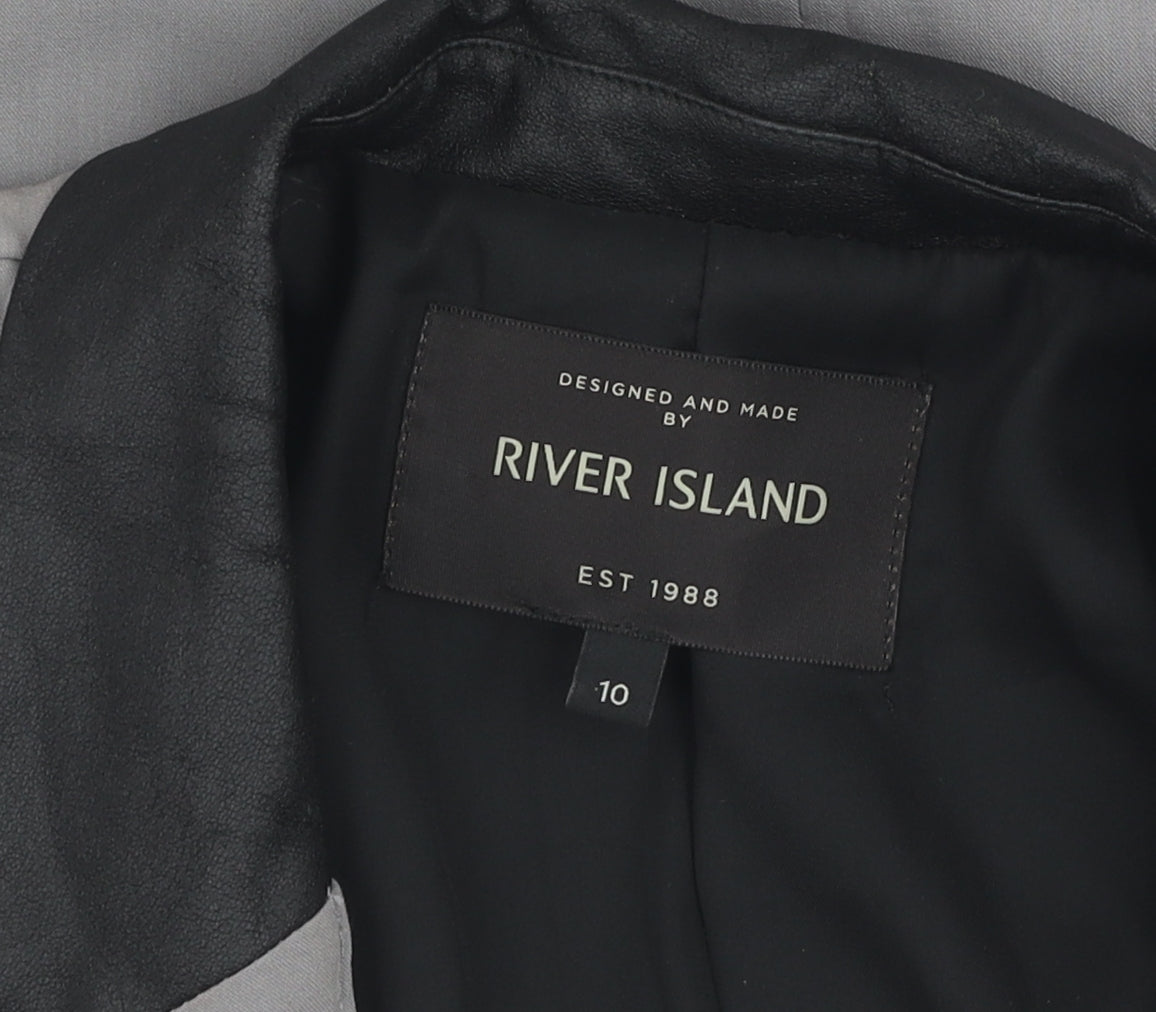 River Island Women's Grey Blazer UK 10 Lined Tailored