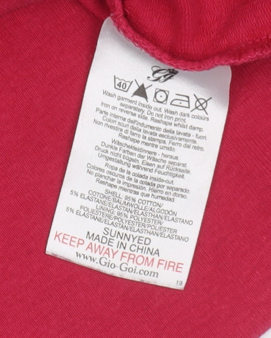 Gio Goi Women's Pink Logo Hoodie, Size S Pullover