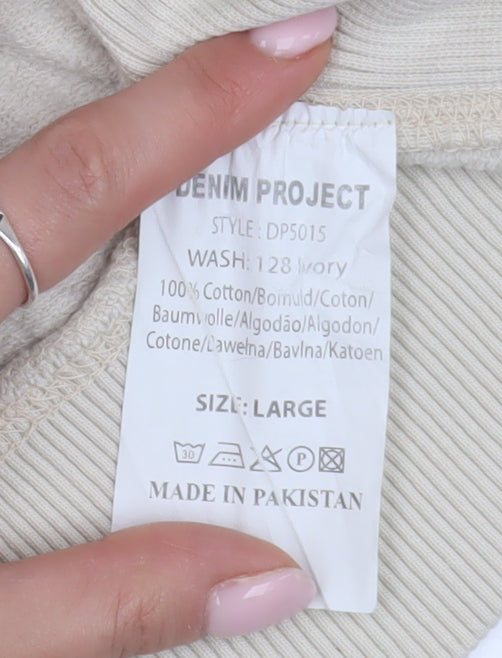 Denim Project Men's Ivory Sweatshirt Pullover L