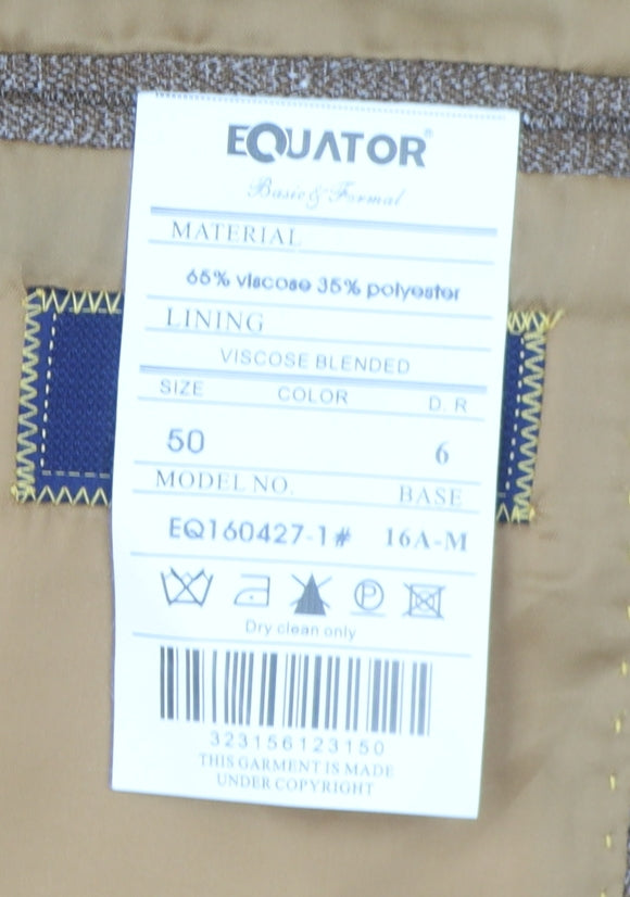 Equator Men's Brown Suit Waistcoat Size 40R