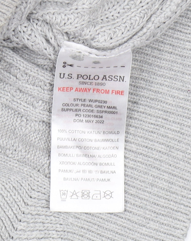 U.S. Polo Assn. Women's Grey Full Zip Jumper, Size 10