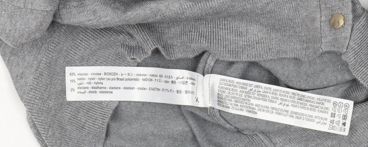 Zara Women’s Grey V-Neck Cardigan Size 12