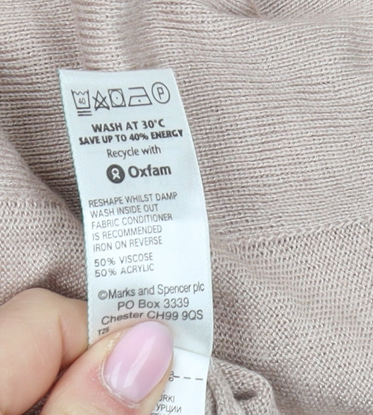 Marks & Spencer Women's Beige Cardigan, Size 8, Cowl Neck