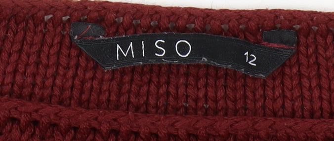 MISO Women's Red Pullover Jumper Size 12