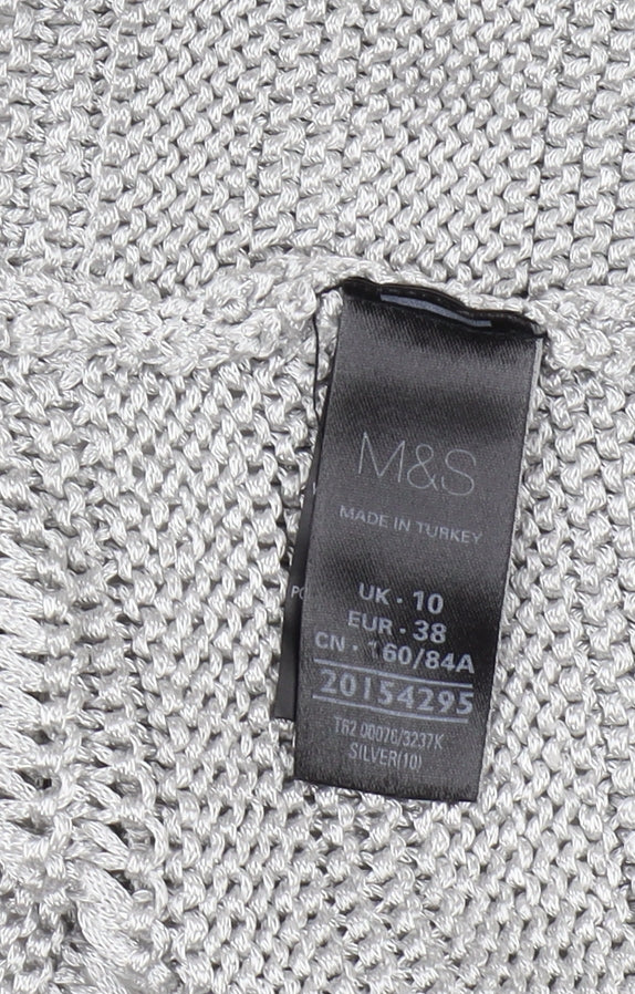 Marks & Spencer Silver Open-Knit Cardigan