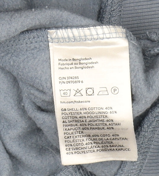 H&M Men's Blue Relaxed Pullover Hoodie XS