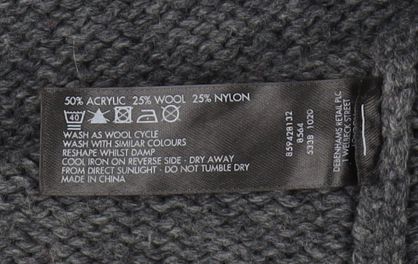 Debenhams Women's Grey Cardigan, Size 14, Round Neck