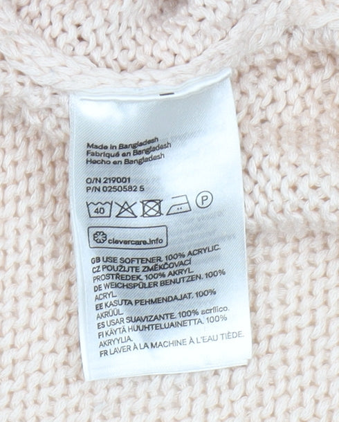 Basic Women's Beige V-Neck Pullover Jumper Size 12